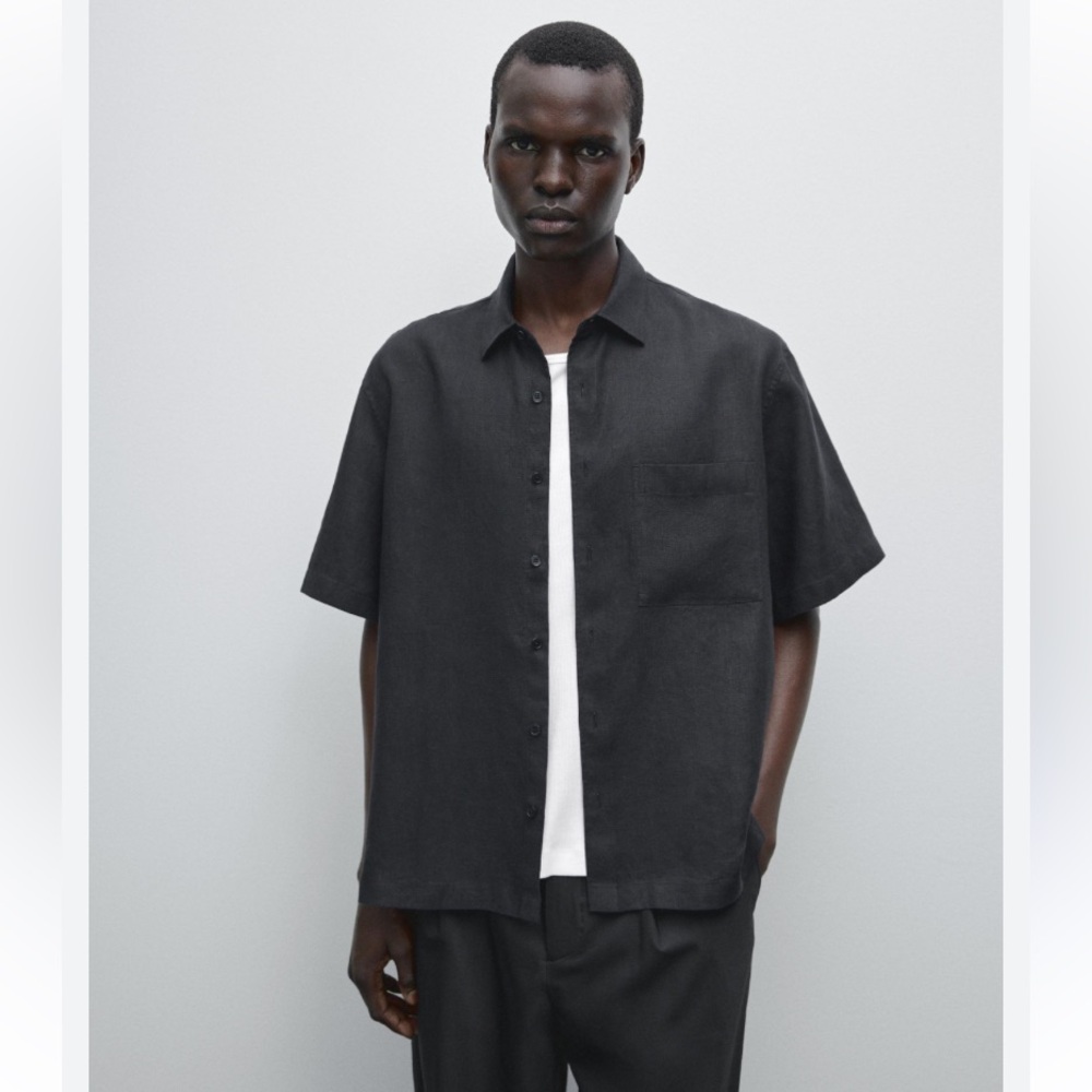 Massimo DUTTI linen button down shirt XXL